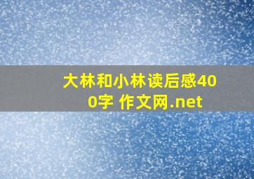 大林和小林读后感400字 作文网.net